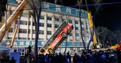 चीनमा सडकको खाल्डोमा बस खस्दा छ जनाको मृत्यु