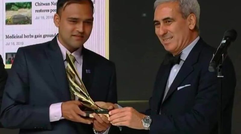 नेपाली पत्रकार ओलीलाई उत्कृष्ट स्तम्भ लेखन अवार्ड